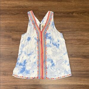 Women’s Savanna Jane Blue and White Embroidered Top